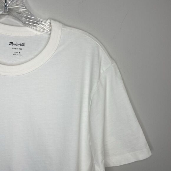 MADEWELL Allday Tee Men Small Ivory NEW Ivory Garment Dyed Cotton Regular NM162 - Picture 4 of 11